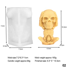 Load image into Gallery viewer, Cute Skull Silicone Candle Mold DIY Halloween Aromatic Candle Craft Making Resin Soap Mold Christmas Gift Home Decor