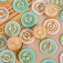 Load image into Gallery viewer, 26 Curlicue European Letter Seal Head With Crown Wax Seal Stamps Metal Head DIY Stamp Envelope Wedding Invitations Sealing