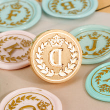 Load image into Gallery viewer, 26 Curlicue European Letter Seal Head With Crown Wax Seal Stamps Metal Head DIY Stamp Envelope Wedding Invitations Sealing