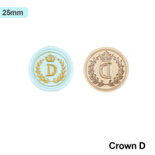 Load image into Gallery viewer, 26 Curlicue European Letter Seal Head With Crown Wax Seal Stamps Metal Head DIY Stamp Envelope Wedding Invitations Sealing