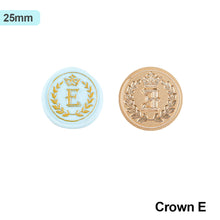 Load image into Gallery viewer, 26 Curlicue European Letter Seal Head With Crown Wax Seal Stamps Metal Head DIY Stamp Envelope Wedding Invitations Sealing
