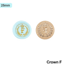 Load image into Gallery viewer, 26 Curlicue European Letter Seal Head With Crown Wax Seal Stamps Metal Head DIY Stamp Envelope Wedding Invitations Sealing
