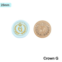 Load image into Gallery viewer, 26 Curlicue European Letter Seal Head With Crown Wax Seal Stamps Metal Head DIY Stamp Envelope Wedding Invitations Sealing