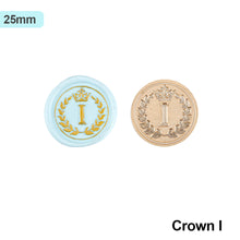 Load image into Gallery viewer, 26 Curlicue European Letter Seal Head With Crown Wax Seal Stamps Metal Head DIY Stamp Envelope Wedding Invitations Sealing