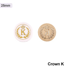Load image into Gallery viewer, 26 Curlicue European Letter Seal Head With Crown Wax Seal Stamps Metal Head DIY Stamp Envelope Wedding Invitations Sealing