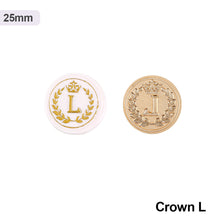 Load image into Gallery viewer, 26 Curlicue European Letter Seal Head With Crown Wax Seal Stamps Metal Head DIY Stamp Envelope Wedding Invitations Sealing