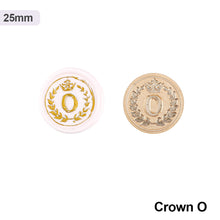 Load image into Gallery viewer, 26 Curlicue European Letter Seal Head With Crown Wax Seal Stamps Metal Head DIY Stamp Envelope Wedding Invitations Sealing