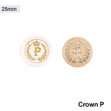 Load image into Gallery viewer, 26 Curlicue European Letter Seal Head With Crown Wax Seal Stamps Metal Head DIY Stamp Envelope Wedding Invitations Sealing