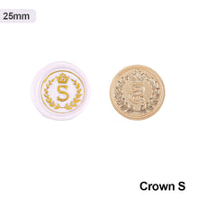 Load image into Gallery viewer, 26 Curlicue European Letter Seal Head With Crown Wax Seal Stamps Metal Head DIY Stamp Envelope Wedding Invitations Sealing