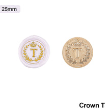 Load image into Gallery viewer, 26 Curlicue European Letter Seal Head With Crown Wax Seal Stamps Metal Head DIY Stamp Envelope Wedding Invitations Sealing