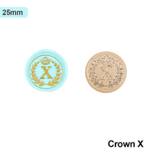 Load image into Gallery viewer, 26 Curlicue European Letter Seal Head With Crown Wax Seal Stamps Metal Head DIY Stamp Envelope Wedding Invitations Sealing