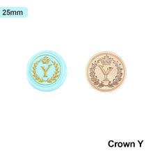 Load image into Gallery viewer, 26 Curlicue European Letter Seal Head With Crown Wax Seal Stamps Metal Head DIY Stamp Envelope Wedding Invitations Sealing