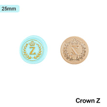 Load image into Gallery viewer, 26 Curlicue European Letter Seal Head With Crown Wax Seal Stamps Metal Head DIY Stamp Envelope Wedding Invitations Sealing