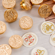 Load image into Gallery viewer, 25mm Blessing Best Wishes Thank You Pattern Wax Seal Stamps Dedicated Copper Head Retro Wedding Invitations Envelope Gift Sealing