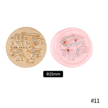 Load image into Gallery viewer, 25mm Blessing Best Wishes Thank You Pattern Wax Seal Stamps Dedicated Copper Head Retro Wedding Invitations Envelope Gift Sealing