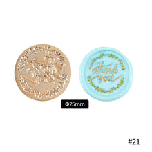 Load image into Gallery viewer, 25mm Blessing Best Wishes Thank You Pattern Wax Seal Stamps Dedicated Copper Head Retro Wedding Invitations Envelope Gift Sealing