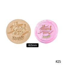 Load image into Gallery viewer, 25mm Blessing Best Wishes Thank You Pattern Wax Seal Stamps Dedicated Copper Head Retro Wedding Invitations Envelope Gift Sealing