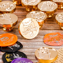 Load image into Gallery viewer, 25mm Happy Halloween Wax Seal Stamps Witch Broom Skull Bat Pumpkin Sealing Stamp head For Halloween Scrapbooking