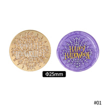 Load image into Gallery viewer, 25mm Happy Halloween Wax Seal Stamps Witch Broom Skull Bat Pumpkin Sealing Stamp head For Halloween Scrapbooking