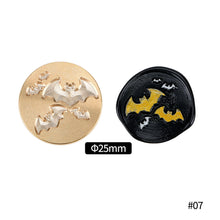 Load image into Gallery viewer, 25mm Happy Halloween Wax Seal Stamps Witch Broom Skull Bat Pumpkin Sealing Stamp head For Halloween Scrapbooking