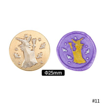 Load image into Gallery viewer, 25mm Happy Halloween Wax Seal Stamps Witch Broom Skull Bat Pumpkin Sealing Stamp head For Halloween Scrapbooking