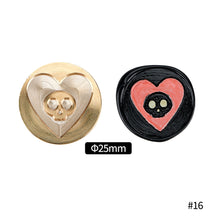 Load image into Gallery viewer, 25mm Happy Halloween Wax Seal Stamps Witch Broom Skull Bat Pumpkin Sealing Stamp head For Halloween Scrapbooking