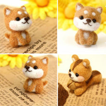Load image into Gallery viewer, Non-Finished Felt Kit Cute Animal Collection Panda Squirrel Cat Turtle Doll Wool Felt Poked Kitting DIY Felting Materials