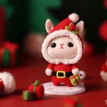 Load image into Gallery viewer, Non-Finished Lovely DIY Wool Felt Kit Rabbit Doll Handcraft Needle Felting Kit for Needle Material Pack for Kids Beginner Christmas Gift
