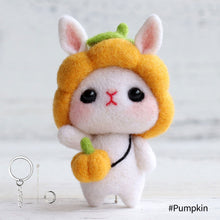Load image into Gallery viewer, Non-Finished Lovely DIY Wool Felt Kit Rabbit Doll Handcraft Needle Felting Kit for Needle Material Pack for Kids Beginner Christmas Gift