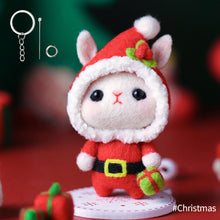 Load image into Gallery viewer, Non-Finished Lovely DIY Wool Felt Kit Rabbit Doll Handcraft Needle Felting Kit for Needle Material Pack for Kids Beginner Christmas Gift
