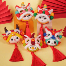Load image into Gallery viewer, Non-Finished Lovely DIY Wool Felt Kit Lion Dance Handcraft Needle Felting Kit for Needle Material Pack for Kids Beginner Christmas Gift
