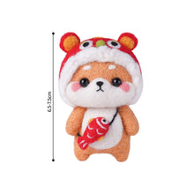 Load image into Gallery viewer, Non-Finished Lovely DIY Wool Felt Kit Lion Dance Handcraft Needle Felting Kit for Needle Material Pack for Kids Beginner Christmas Gift
