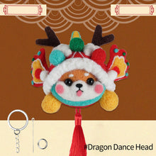 Load image into Gallery viewer, Non-Finished Lovely DIY Wool Felt Kit Lion Dance Handcraft Needle Felting Kit for Needle Material Pack for Kids Beginner Christmas Gift