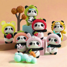 Load image into Gallery viewer, Non-Finished Lovely DIY Wool Felt Kit Panda Doll Handcraft Needle Felting Kit for Needle Material Pack for Kids Beginner Christmas Gift
