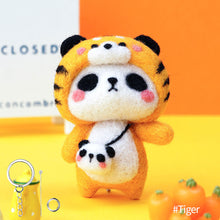 Load image into Gallery viewer, Non-Finished Lovely DIY Wool Felt Kit Panda Doll Handcraft Needle Felting Kit for Needle Material Pack for Kids Beginner Christmas Gift