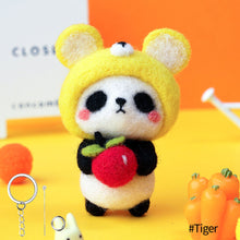 Load image into Gallery viewer, Non-Finished Lovely DIY Wool Felt Kit Panda Doll Handcraft Needle Felting Kit for Needle Material Pack for Kids Beginner Christmas Gift