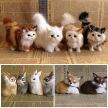 Load image into Gallery viewer, Simulation Mini Cat Rabbit Fox Owl Fur Model Plush Cats Children Birthday Gifts Imitation Animal Doll Home Decor