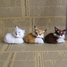 Load image into Gallery viewer, Simulation Mini Cat Rabbit Fox Owl Fur Model Plush Cats Children Birthday Gifts Imitation Animal Doll Home Decor