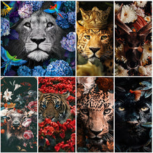 Load image into Gallery viewer, 40*50cm DIY Animal Oil Painting By Numbers Painting Framed Canvas Painting Digital Painting Drawing Practice Birthday Gift Home Bedroom Wall Decoration