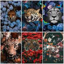 Load image into Gallery viewer, 40*50cm DIY Animal Oil Painting By Numbers Painting Framed Canvas Painting Digital Painting Drawing Practice Birthday Gift Home Bedroom Wall Decoration