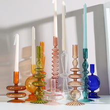 Load image into Gallery viewer, Retro Glass Classic Candlesticks Holders Craft Candlesticks Holders for Wedding Room Decorations Glass Candle Holder Vase