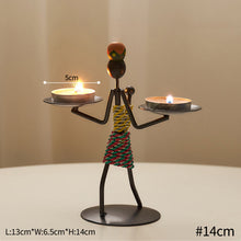 Load image into Gallery viewer, Creative Nordic Metal Candlestick Abstract Iron Girl Character Candle Holder Art Crafts Figurines Home Decoration Art Gift