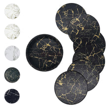 Load image into Gallery viewer, 1Pc/7Pcs Artificial Leather Marble Coaster Drink Coffee Cup Mat Table Placemats Round Heat-resistant Tea Pad Table Pad Holder