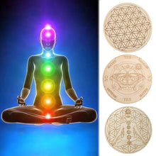 Load image into Gallery viewer, Flower of Life Basswood Coaster Placemats Laser Cut Non-slip Carved Coaster Wood Round Cup Pad Table Mat Art Home Decor