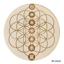 Load image into Gallery viewer, Flower of Life Basswood Coaster Placemats Laser Cut Non-slip Carved Coaster Wood Round Cup Pad Table Mat Art Home Decor