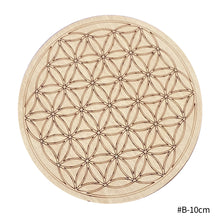 Load image into Gallery viewer, Flower of Life Basswood Coaster Placemats Laser Cut Non-slip Carved Coaster Wood Round Cup Pad Table Mat Art Home Decor