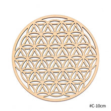 Load image into Gallery viewer, Flower of Life Basswood Coaster Placemats Laser Cut Non-slip Carved Coaster Wood Round Cup Pad Table Mat Art Home Decor