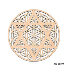 Load image into Gallery viewer, Flower of Life Basswood Coaster Placemats Laser Cut Non-slip Carved Coaster Wood Round Cup Pad Table Mat Art Home Decor