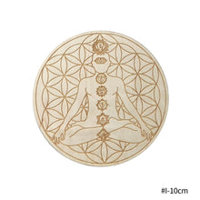 Load image into Gallery viewer, Flower of Life Basswood Coaster Placemats Laser Cut Non-slip Carved Coaster Wood Round Cup Pad Table Mat Art Home Decor