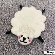 Load image into Gallery viewer, Cute Animal Wool Felt Coaster Cartoon Style Tea Coaster Cup Mat Coffee Mug Pad ChristmaChristmas Gift Kitchen Table Decor